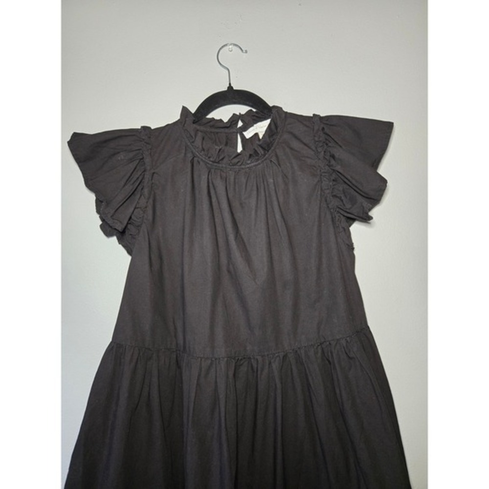 House of Harlow 1960 Black Tiered‎ Babydoll Dress Ruffle Sleeve Cotton | M - Picture 4 of 8